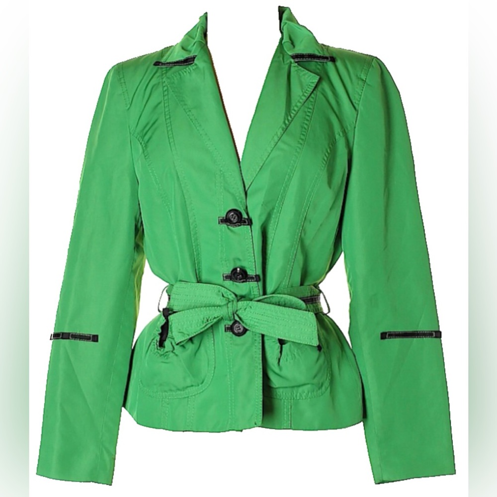 Green blazer/belted short trench Javier Simorra Barcelona Sz 8